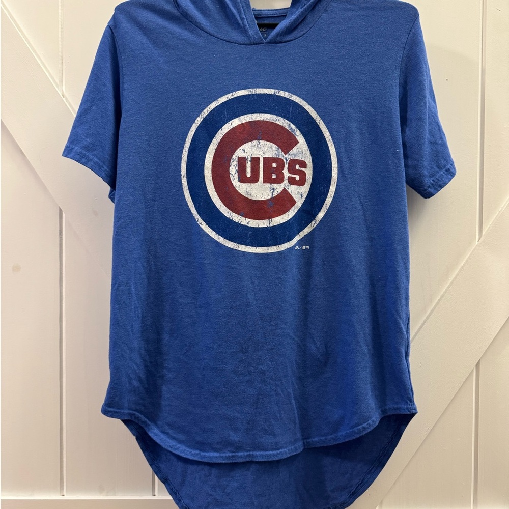 Chicago Cubs Baez Majestic Threads Tri-Blend Hoodie Mens Medium T-Shirt